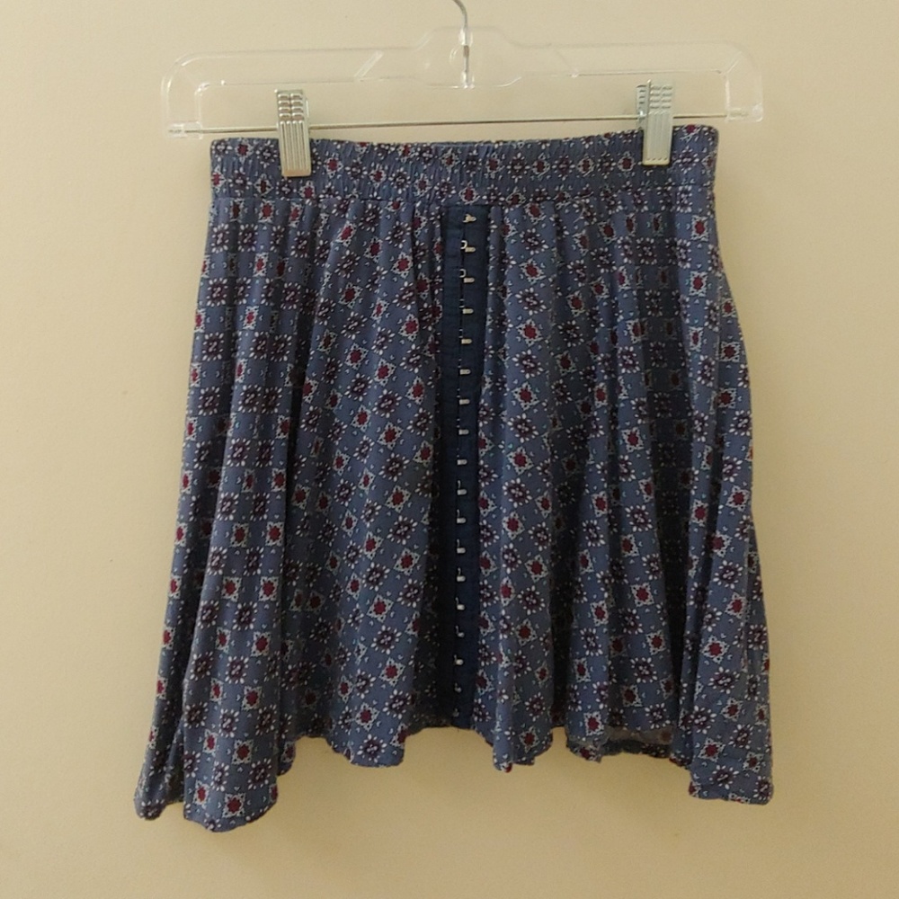 Blue floral skirt